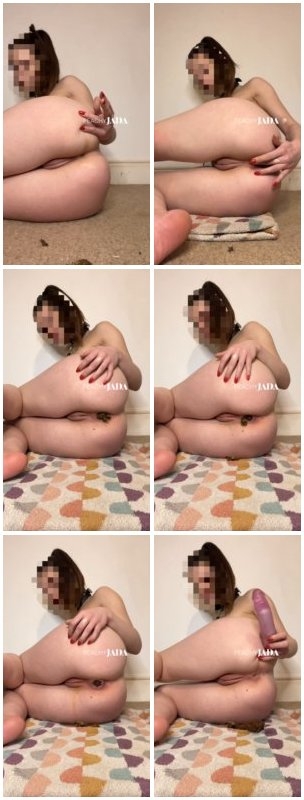 Filling my ass with poop and pushing it back out  video with PeachyJada [UltraHD/2K / 2024]