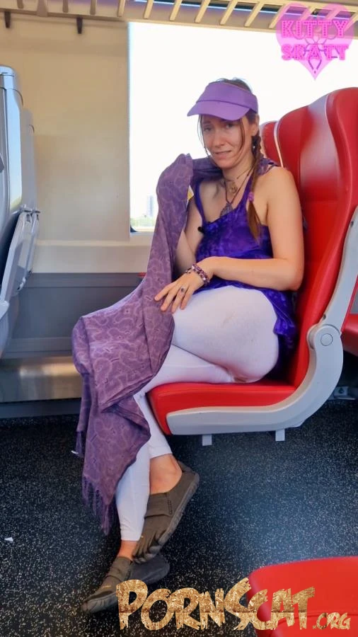 Public Crowded Train Shit in White Leggings with Kitty Skatt [SD / 2026]